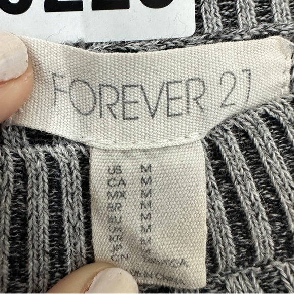 Forever 21 Tight Cropped Crewneck Sweater Size M Grey - Picture 5 of 9